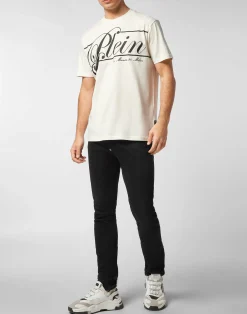 PHILIPP PLEIN Printed Round Neck T-Shirt Italic><noscript><img data-lazyloaded=