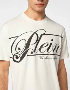 PHILIPP PLEIN Printed Round Neck T-Shirt Italic><noscript><img data-lazyloaded=