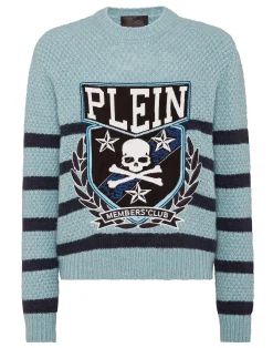 PHILIPP PLEIN Pullover Round Neck Long-Sleeve Patches>Uomo Maglieria