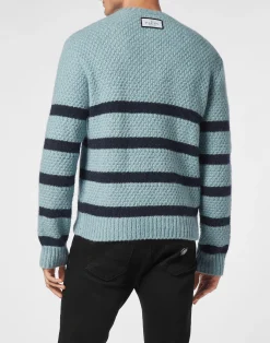 PHILIPP PLEIN Pullover Round Neck Long-Sleeve Patches><noscript><img data-lazyloaded=