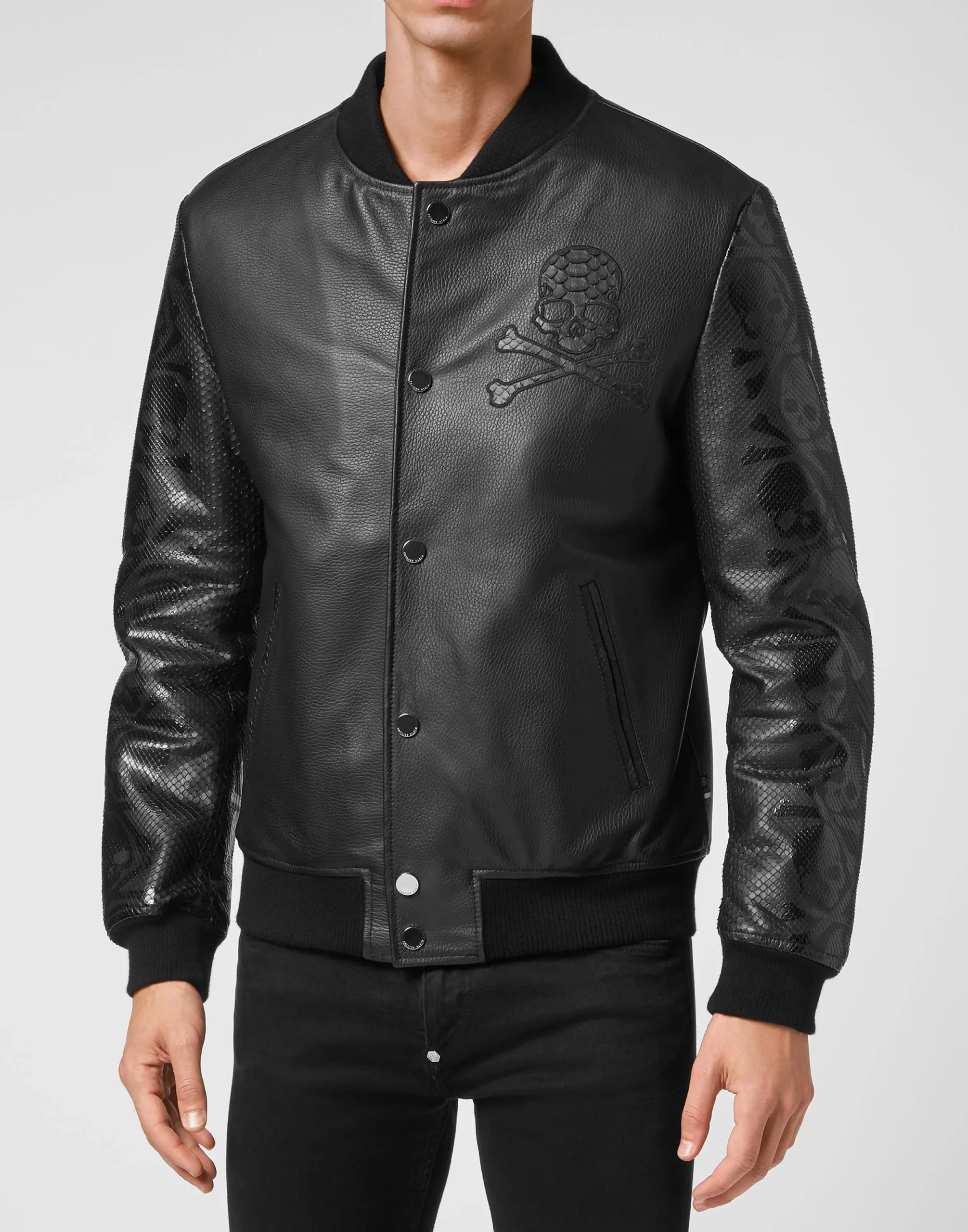 PHILIPP PLEIN Python Bomber Luxury>Uomo Giacche Di Pelle|Giacche E Cappotti