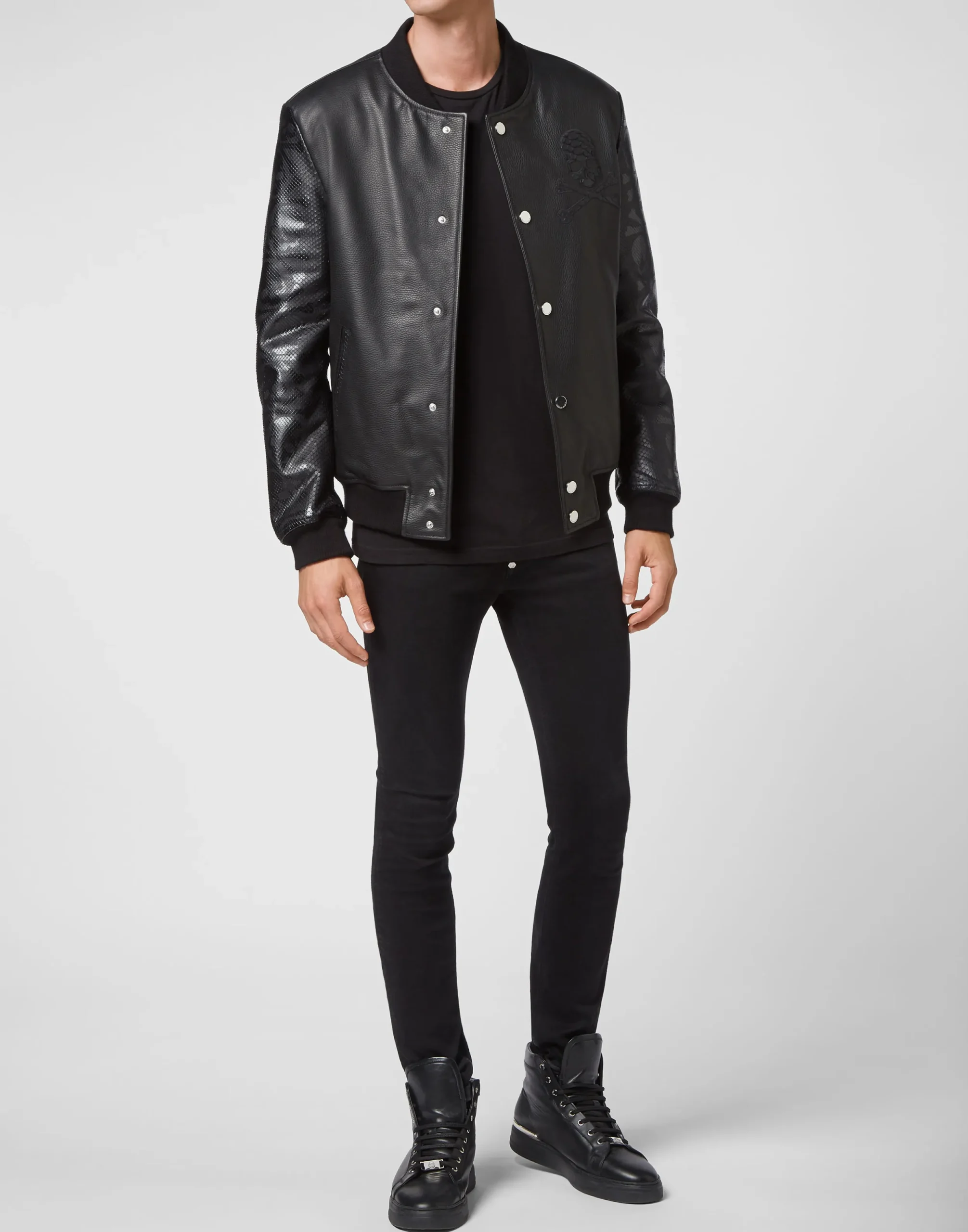 PHILIPP PLEIN Python Bomber Luxury>Uomo Giacche Di Pelle|Giacche E Cappotti