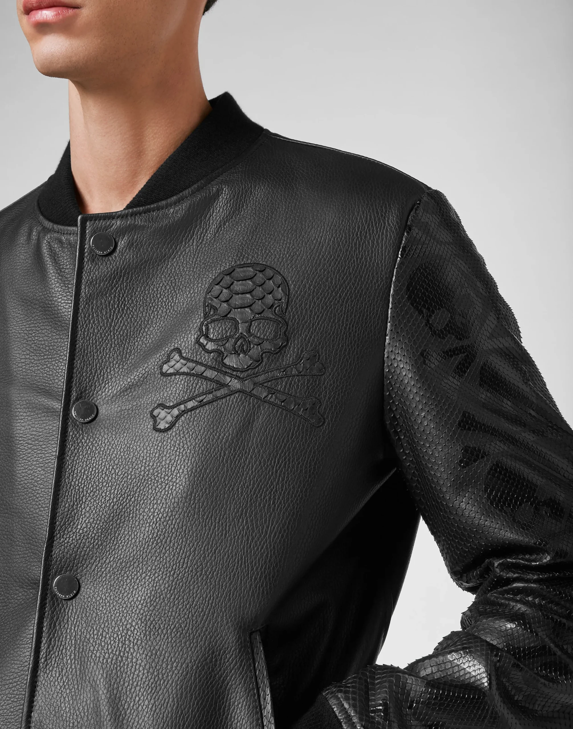 PHILIPP PLEIN Python Bomber Luxury>Uomo Giacche Di Pelle|Giacche E Cappotti