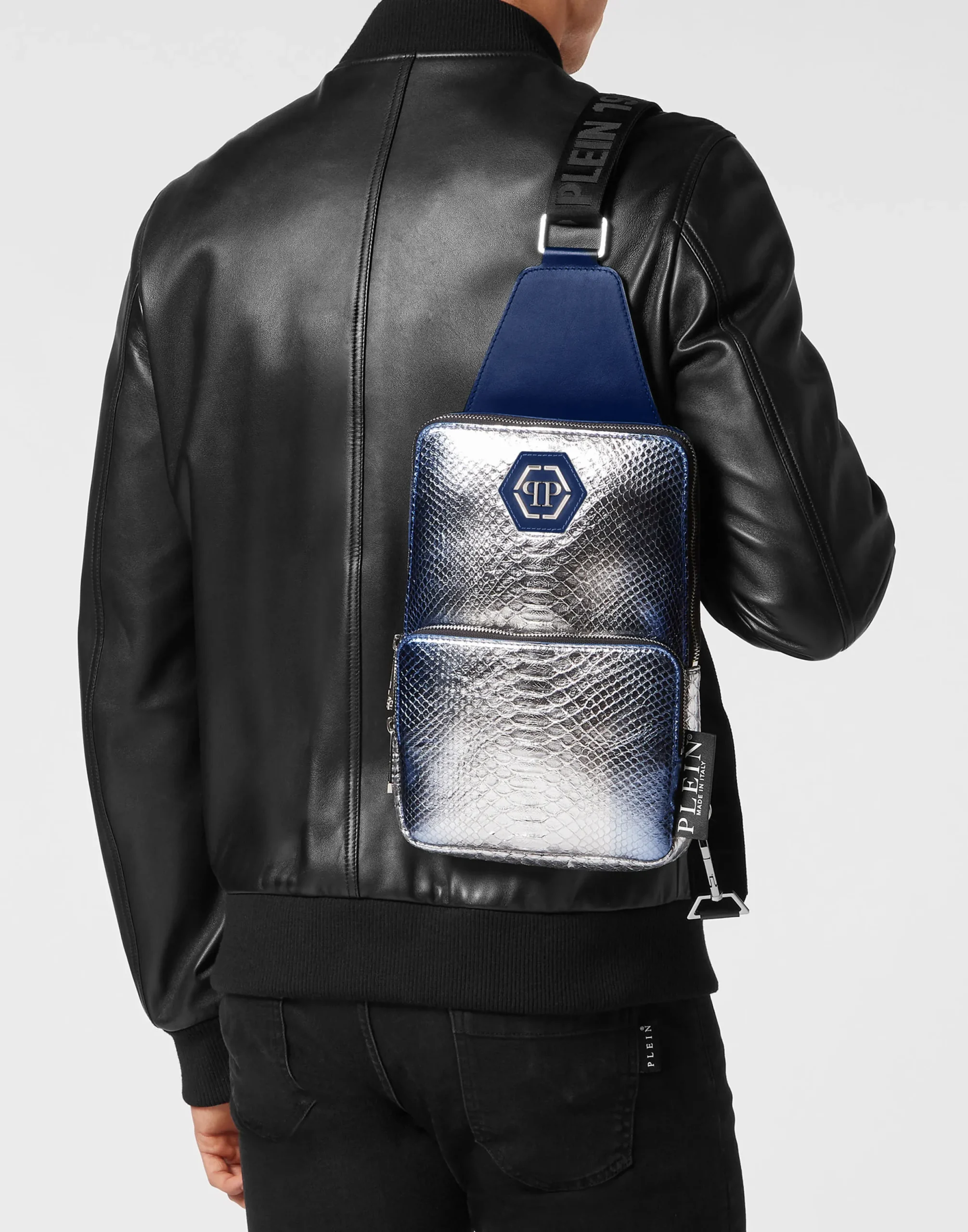 PHILIPP PLEIN Python Cross Body Bag>Uomo Borse A Tracolla