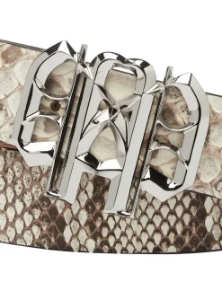 PHILIPP PLEIN Python Leather Belt Gothic Plein>Donna Cinture