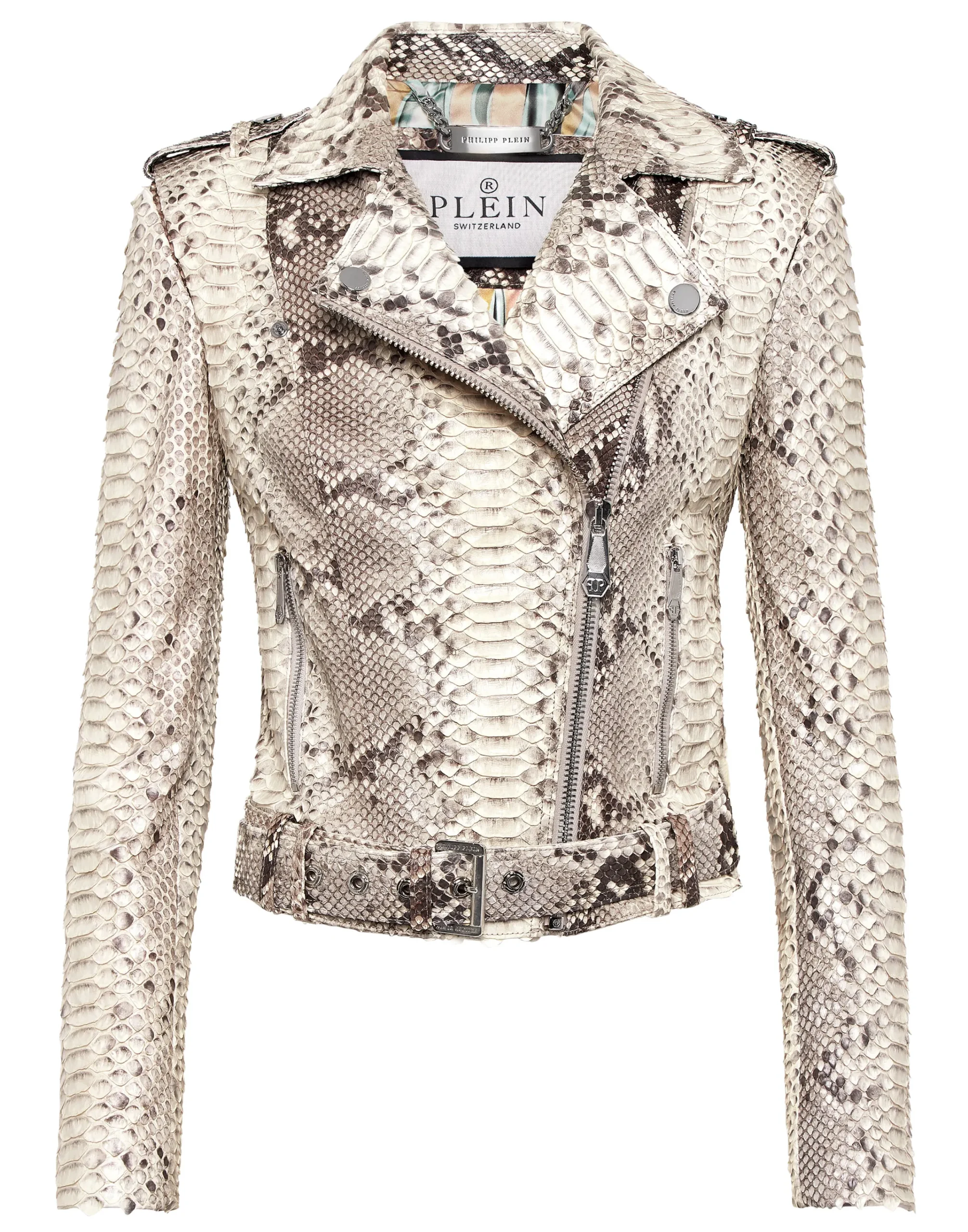 PHILIPP PLEIN Leather Biker Jacket LS Flame>Donna Pelle E Pellicce|Giubbotti