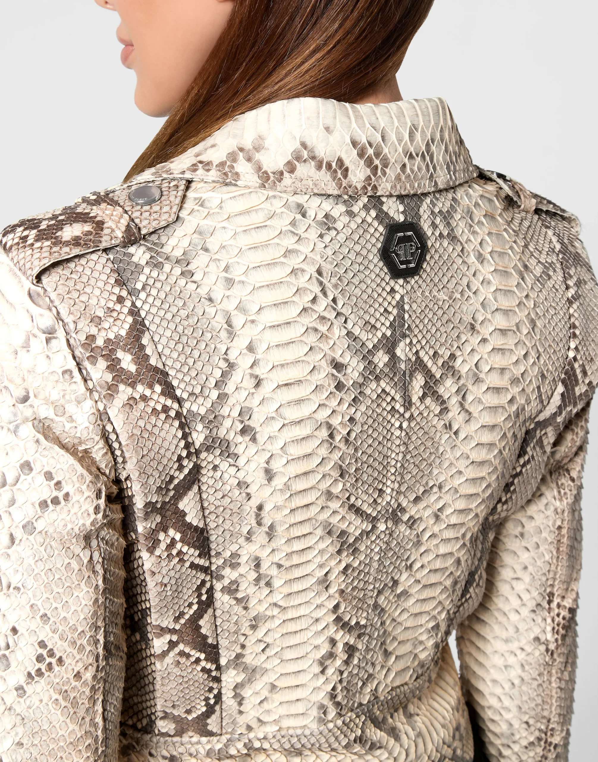 PHILIPP PLEIN Leather Biker Jacket LS Flame>Donna Pelle E Pellicce|Giubbotti