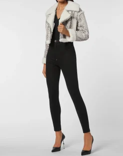 PHILIPP PLEIN Python Leather Jacket Skull&Bones><noscript><img data-lazyloaded=