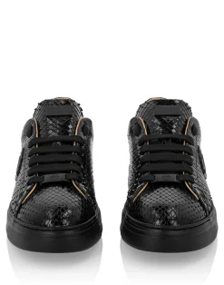 PHILIPP PLEIN Python Leather Lo-Top Sneakers Hexagon>Uomo Low Top Sneakers