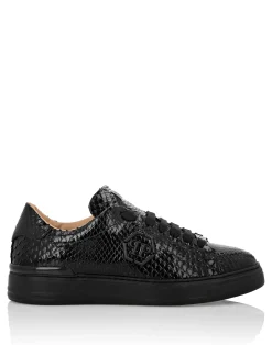 PHILIPP PLEIN Python Leather Lo-Top Sneakers Hexagon><noscript><img data-lazyloaded=