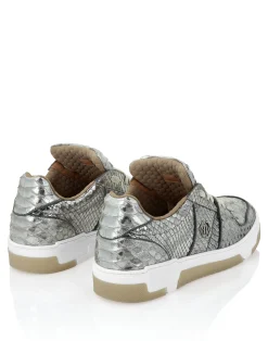 PHILIPP PLEIN Python Leather Lo-Top Sneakers Hexagon><noscript><img data-lazyloaded=