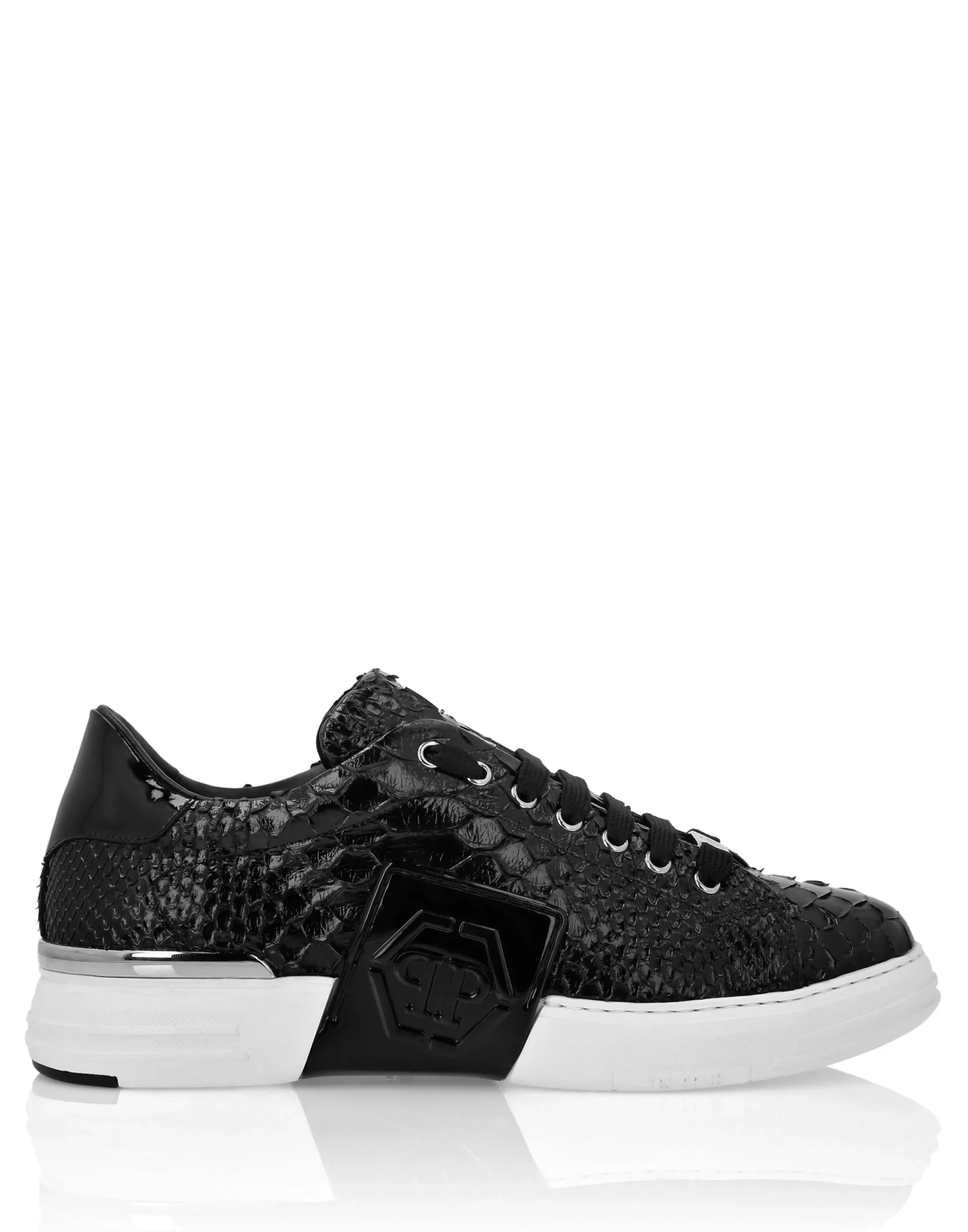 PHILIPP PLEIN Python Leather Lo-Top Sneakers Hexagon>Uomo Low Top Sneakers