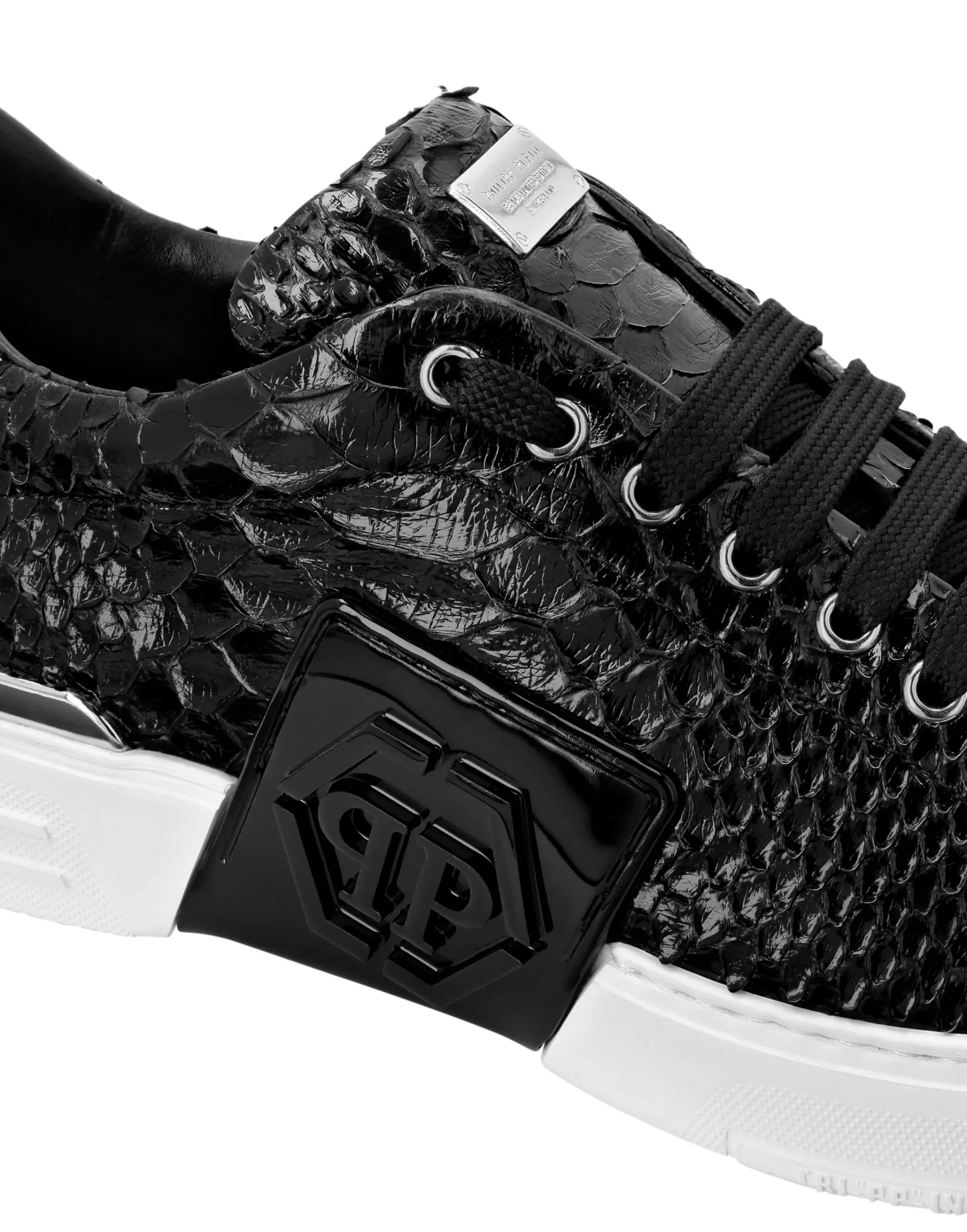 PHILIPP PLEIN Python Leather Lo-Top Sneakers Hexagon>Uomo Low Top Sneakers