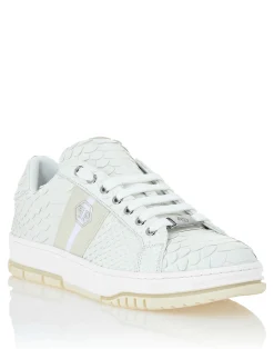 PHILIPP PLEIN Python Leather Low Top Sneakers Stripes>Uomo Low Top Sneakers