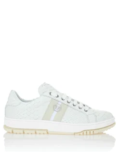 PHILIPP PLEIN Python Leather Low Top Sneakers Stripes>Uomo Low Top Sneakers