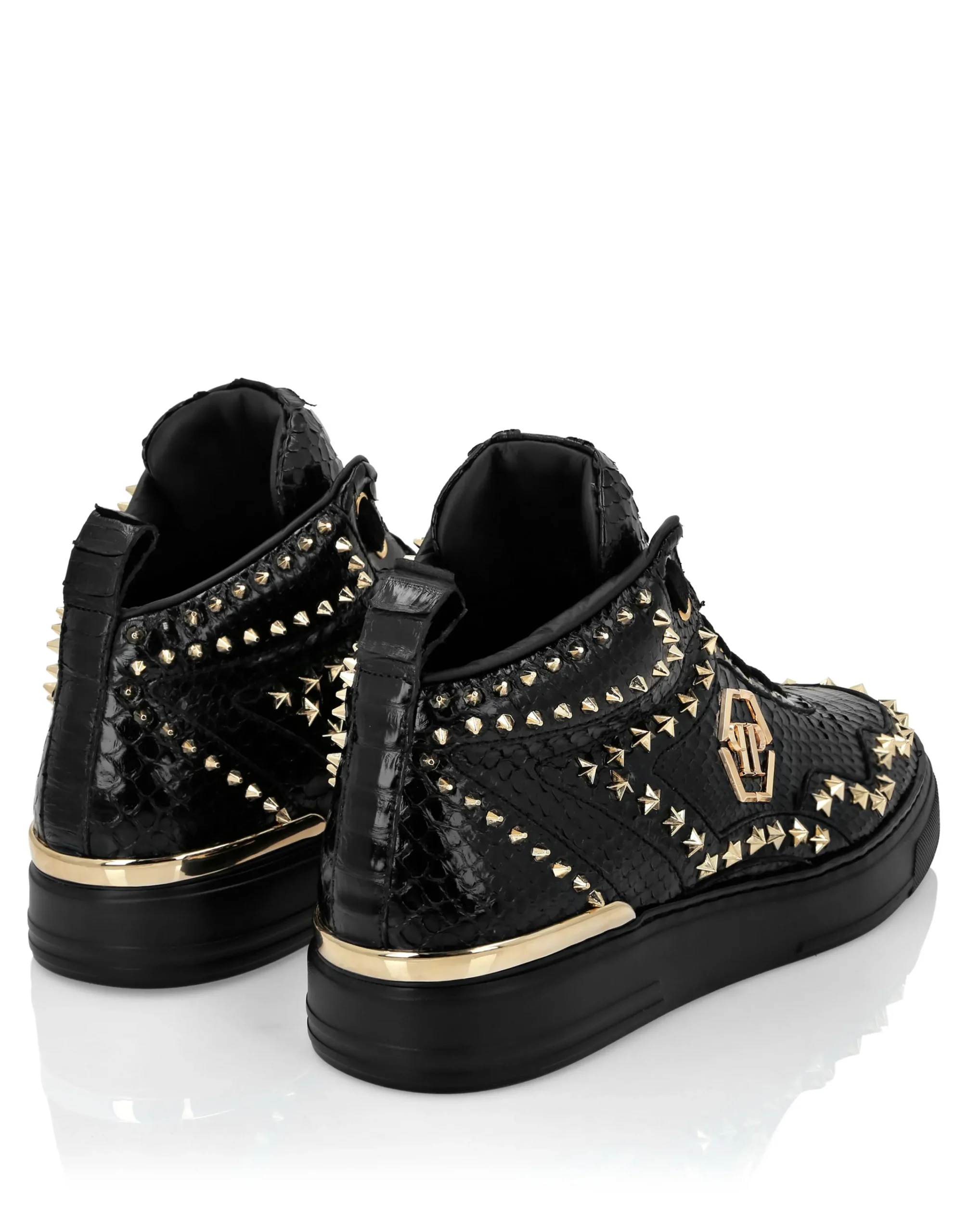 PHILIPP PLEIN Python Leather Mid-Top Sneakers Studs>Uomo High Top Sneakers|High Top Sneakers