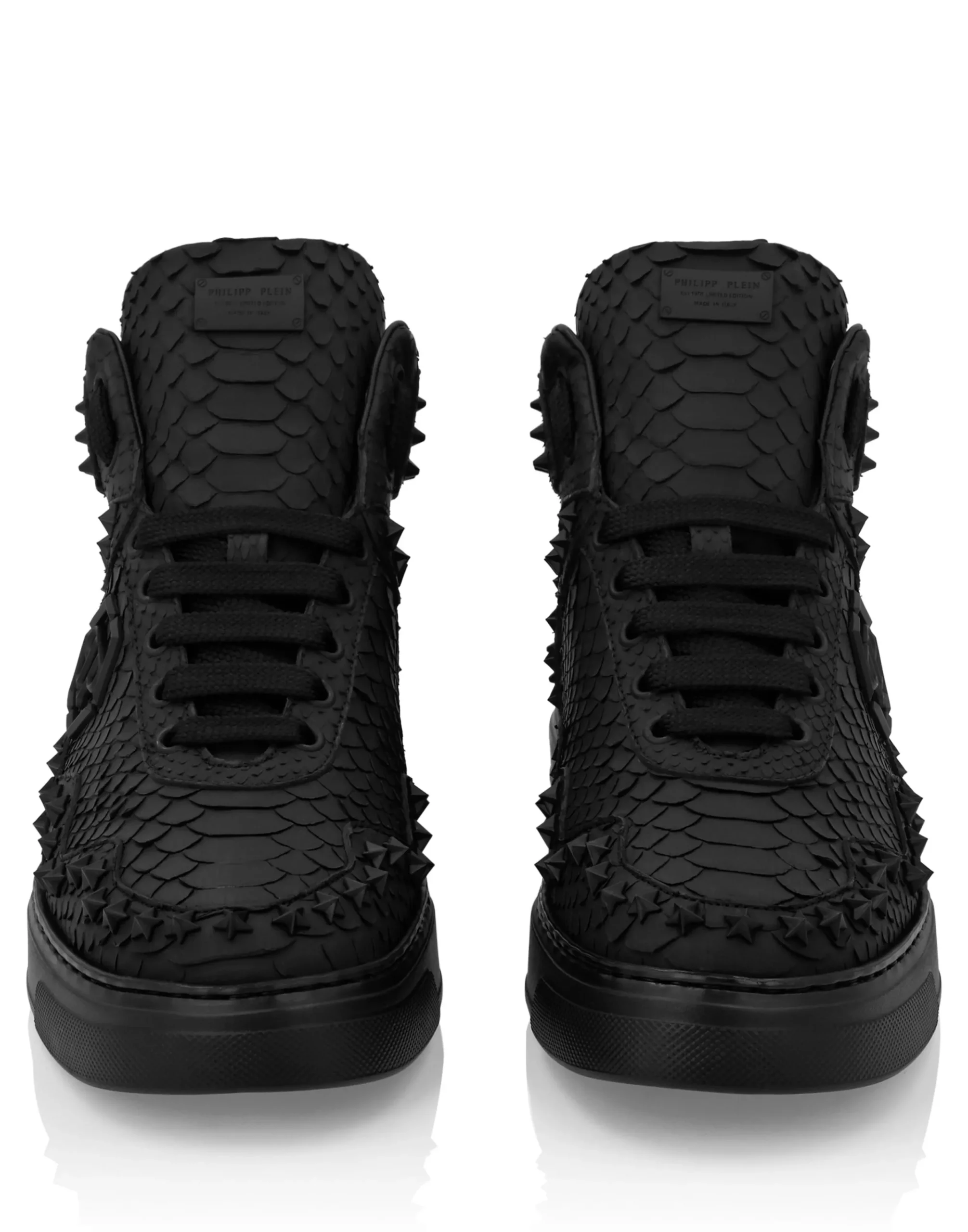 PHILIPP PLEIN Python Leather Mid-Top Sneakers Studs>Uomo High Top Sneakers|High Top Sneakers
