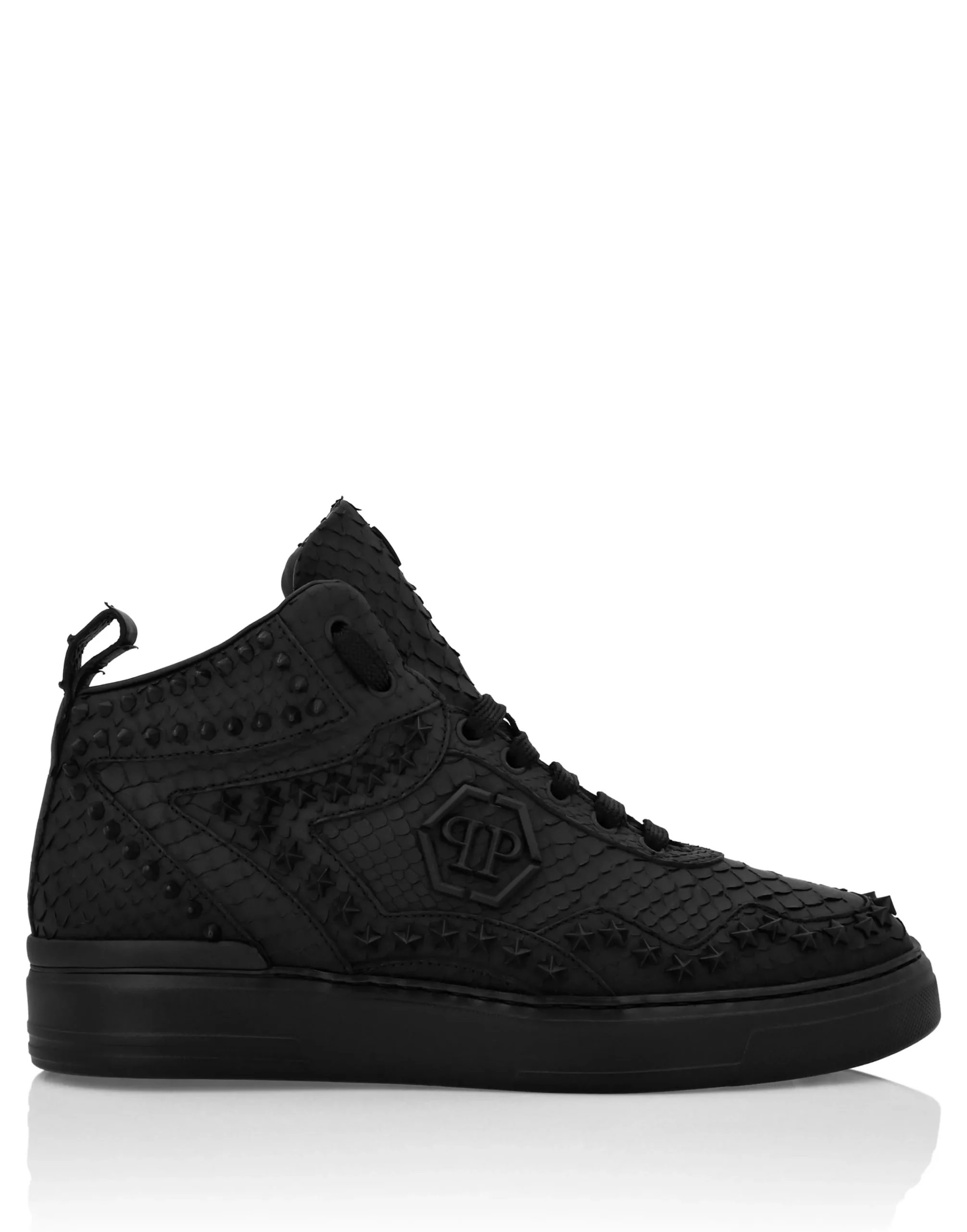 PHILIPP PLEIN Python Leather Mid-Top Sneakers Studs>Uomo High Top Sneakers|High Top Sneakers