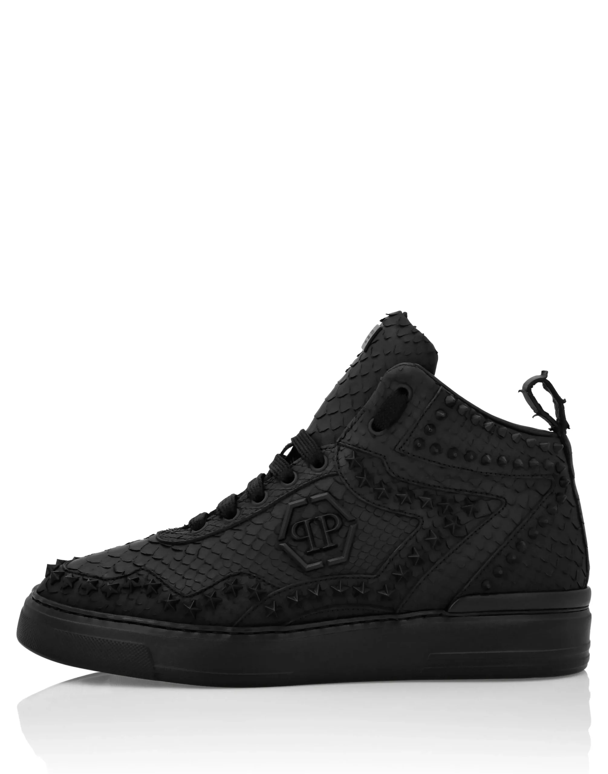 PHILIPP PLEIN Python Leather Mid-Top Sneakers Studs>Uomo High Top Sneakers|High Top Sneakers