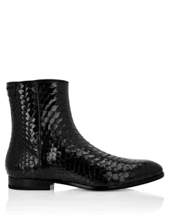 PHILIPP PLEIN Python Print Boots Lo-Heels Mid>Uomo Stivali