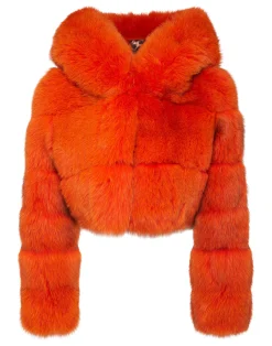PHILIPP PLEIN Real Fur Short Jacket>Donna Giubbotti