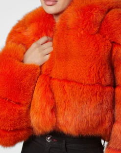PHILIPP PLEIN Real Fur Short Jacket><noscript><img data-lazyloaded=