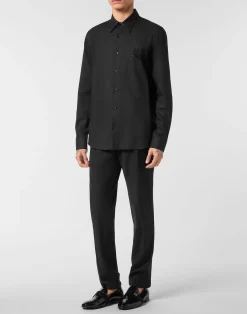 PHILIPP PLEIN Regular Fit Shirt Herringbone><noscript><img data-lazyloaded=