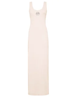 PHILIPP PLEIN Rib Long Tank Dress Stones Wash Hexagon>Donna Abiti E Gonne|T-Shirt & Polo