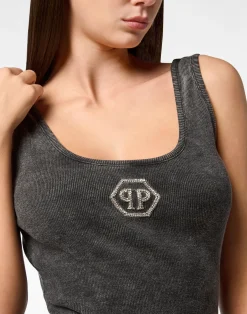 PHILIPP PLEIN Rib Mini Tank Dress Hexagon><noscript><img data-lazyloaded=