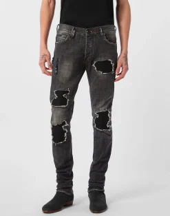 PHILIPP PLEIN Rock Star Fit Jeans Patch>Uomo Denim