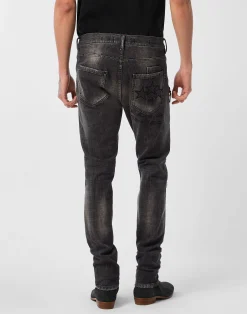 PHILIPP PLEIN Rock Star Fit Jeans Patch><noscript><img data-lazyloaded=