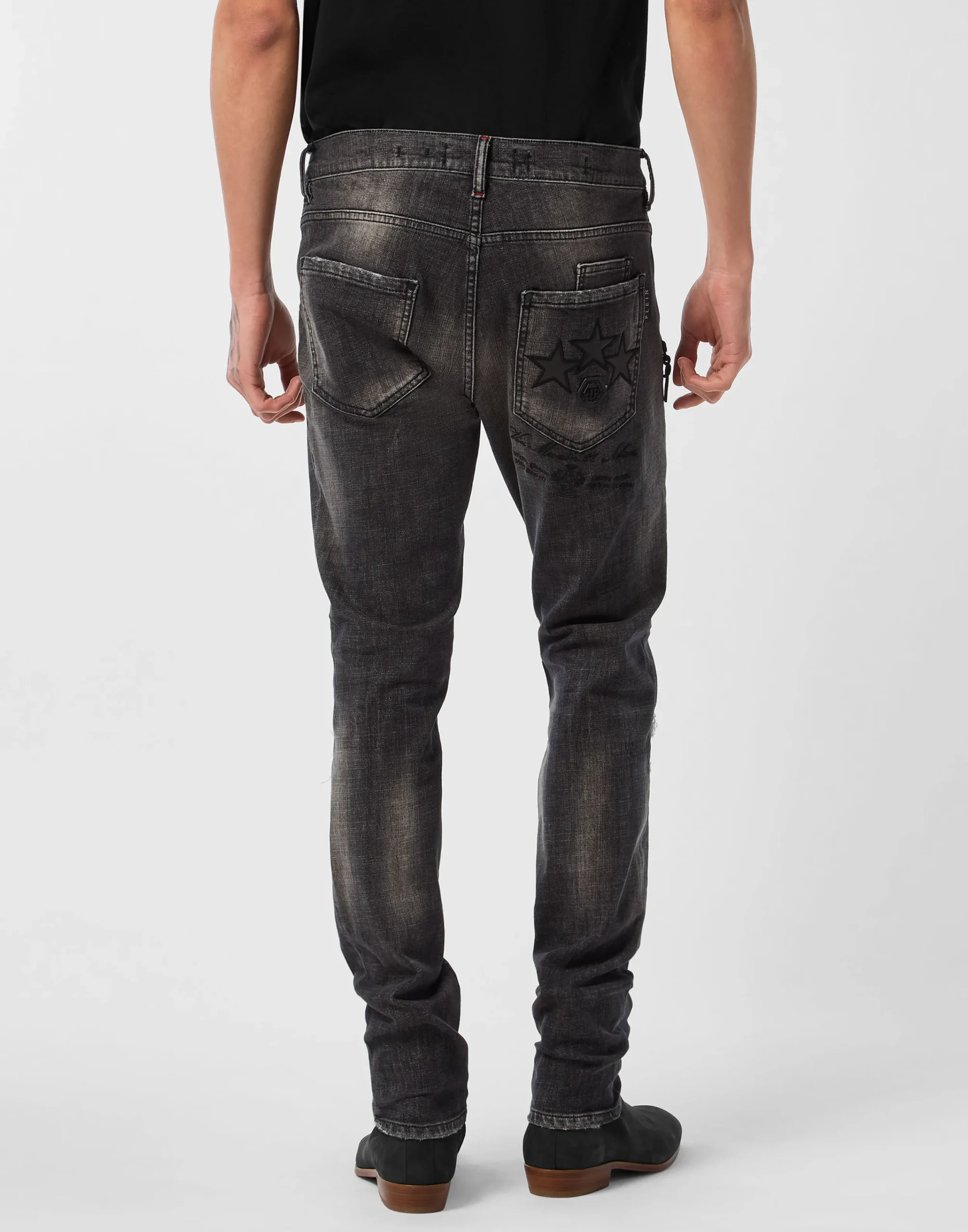 PHILIPP PLEIN Rock Star Fit Jeans Patch>Uomo Denim