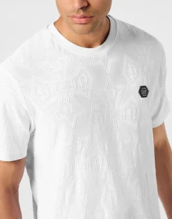 PHILIPP PLEIN Round Neck Jacquard T-Shirt Crest><noscript><img data-lazyloaded=