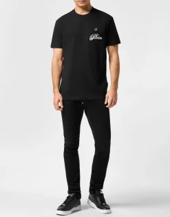 PHILIPP PLEIN Round Neck T-Shirt Basic Signature><noscript><img data-lazyloaded=