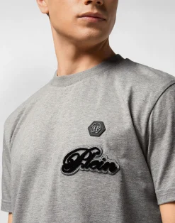 PHILIPP PLEIN Round Neck T-Shirt Basic Signature><noscript><img data-lazyloaded=