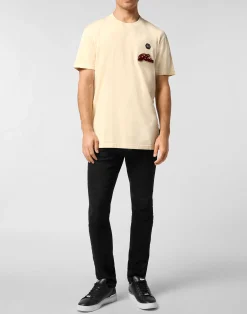 PHILIPP PLEIN Round Neck T-Shirt Basic Signature><noscript><img data-lazyloaded=