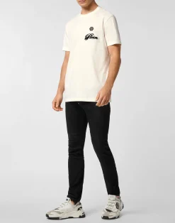 PHILIPP PLEIN Round Neck T-Shirt Basic Signature><noscript><img data-lazyloaded=
