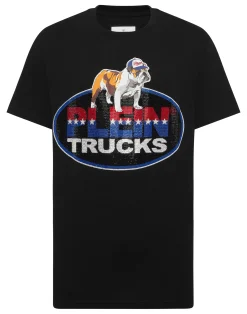 PHILIPP PLEIN Round Neck T-Shirt Bulldog Crystal>Uomo T-Shirts