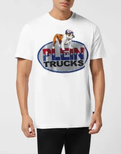 PHILIPP PLEIN Round Neck T-Shirt Bulldog Crystal><noscript><img data-lazyloaded=