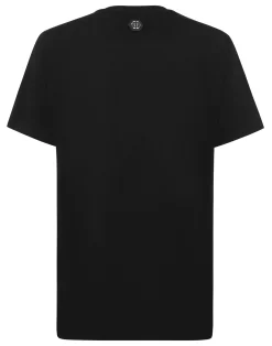 PHILIPP PLEIN Round Neck T-Shirt Chrome Crest Skull>Uomo T-Shirts