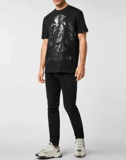 PHILIPP PLEIN Round Neck T-Shirt Crest><noscript><img data-lazyloaded=