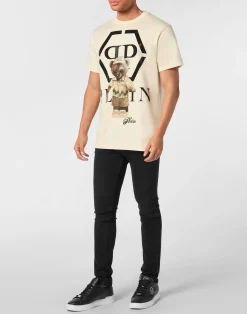 PHILIPP PLEIN Round Neck T-Shirt Crystal Teddy Bear><noscript><img data-lazyloaded=
