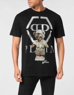 PHILIPP PLEIN Round Neck T-Shirt Crystal Teddy Bear>Uomo T-Shirts