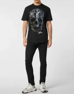 PHILIPP PLEIN Round Neck T-Shirt Degrade' Skull><noscript><img data-lazyloaded=