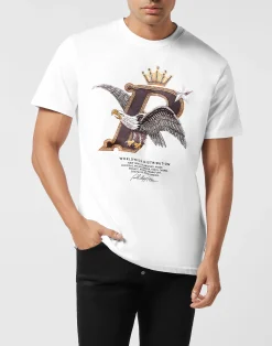PHILIPP PLEIN Round Neck T-Shirt Eagle Plein Worldwide><noscript><img data-lazyloaded=