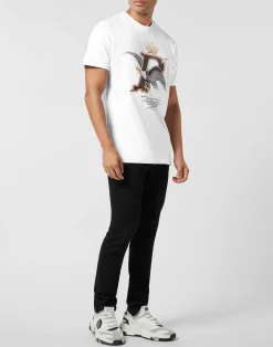 PHILIPP PLEIN Round Neck T-Shirt Eagle Plein Worldwide><noscript><img data-lazyloaded=