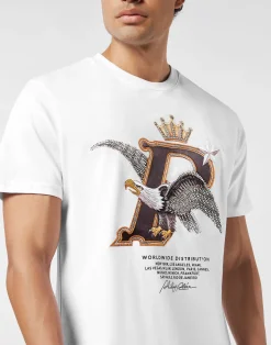 PHILIPP PLEIN Round Neck T-Shirt Eagle Plein Worldwide><noscript><img data-lazyloaded=
