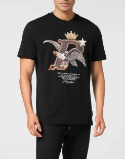 PHILIPP PLEIN Round Neck T-Shirt Eagle Plein Worldwide><noscript><img data-lazyloaded=