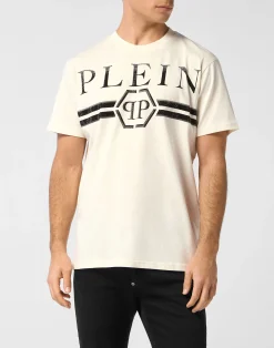 PHILIPP PLEIN Round Neck T-Shirt Full Of Stones Stripes>Uomo T-Shirts