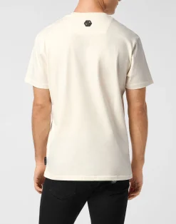 PHILIPP PLEIN Round Neck T-Shirt Full Of Stones Stripes><noscript><img data-lazyloaded=